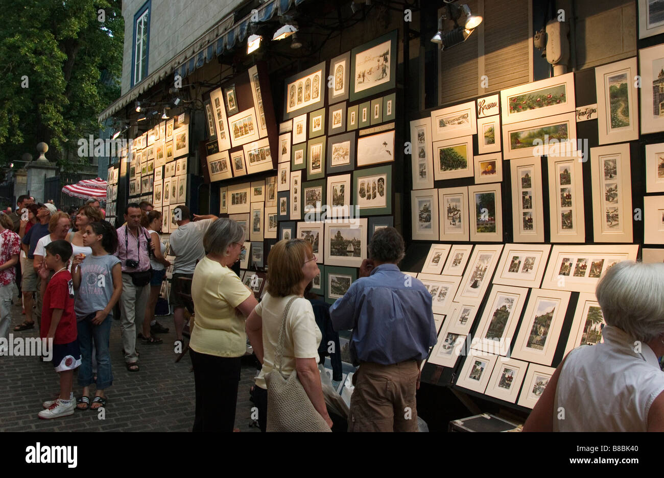 Art  sale, Old Quebec City, Quebec Stock Photo