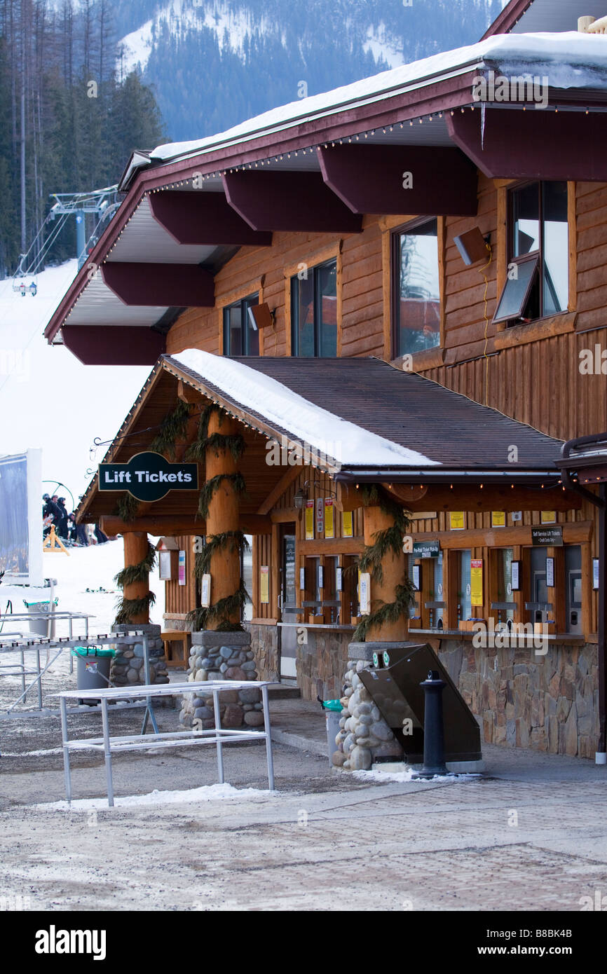 Fernie Alpine Resort main ticket office on slope in village Stock Photo -  Alamy