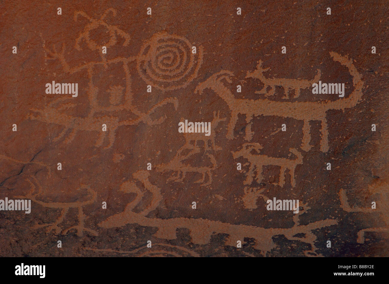 Petroglyph  Una Vida Ruin, Chaco Canyon National Monument, New Mexico Stock Photo