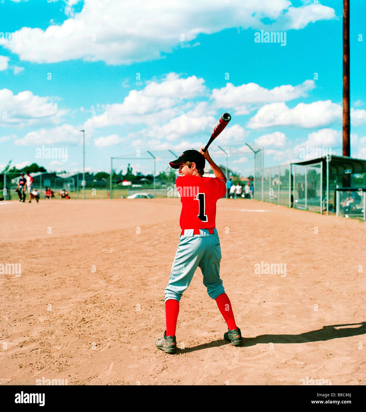 Boy Bat Baseball Diamond, Moncton, New Brunswick Stock Photo Alamy