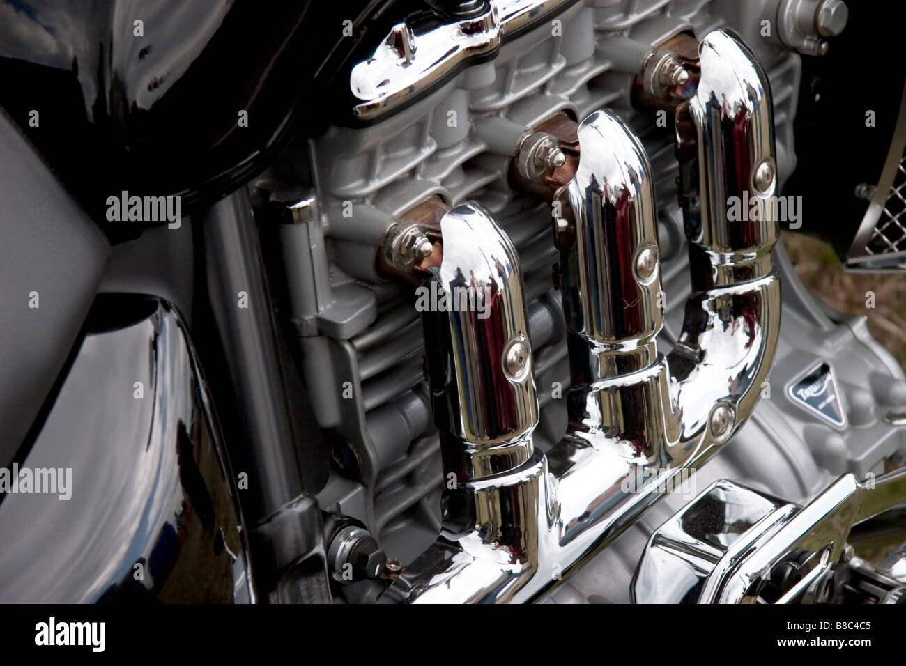 Triumph motorcylce engine Stock Photo