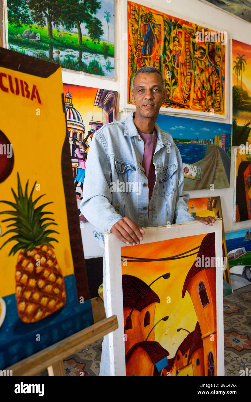 Cuban Artist his work, Havana, Cuba Stock Photo Alamy