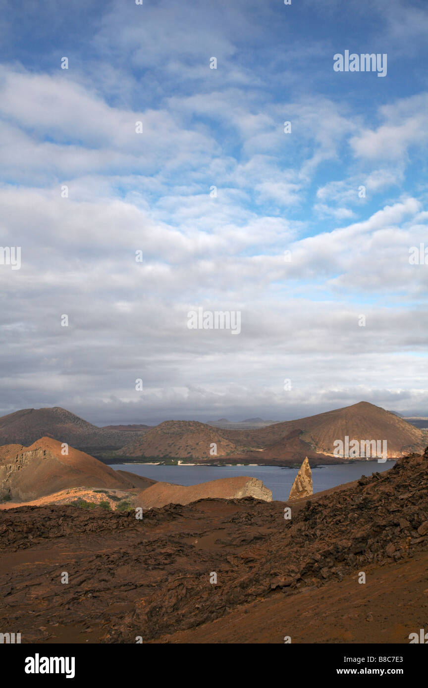 Landscape of Isla Bartolome Island, the classic beauty spot of the Galapagos, Ecuador in September Stock Photo