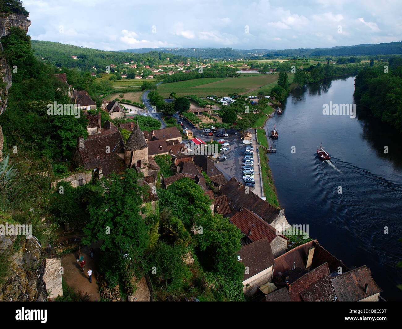 View of the Dordogne at La Rocque-Gageac Stock Photo