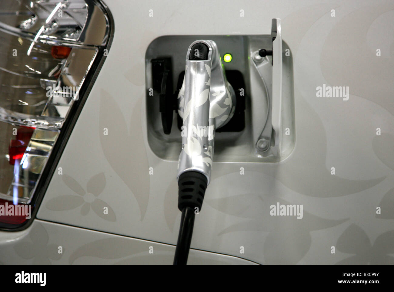 Toyota Prius hybrid car recharging batteries EDITORIAL USE ONLY Stock Photo