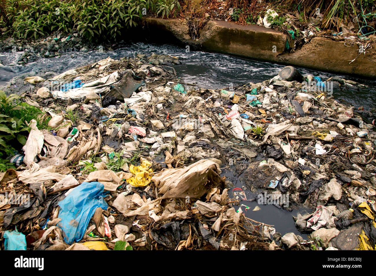 POLLUTED RIVER Stock Photo