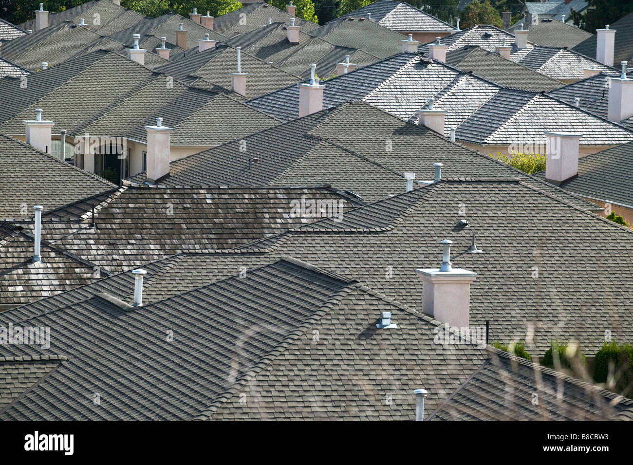 Roofs  Subdivision, Summerland, British Columbia Stock Photo