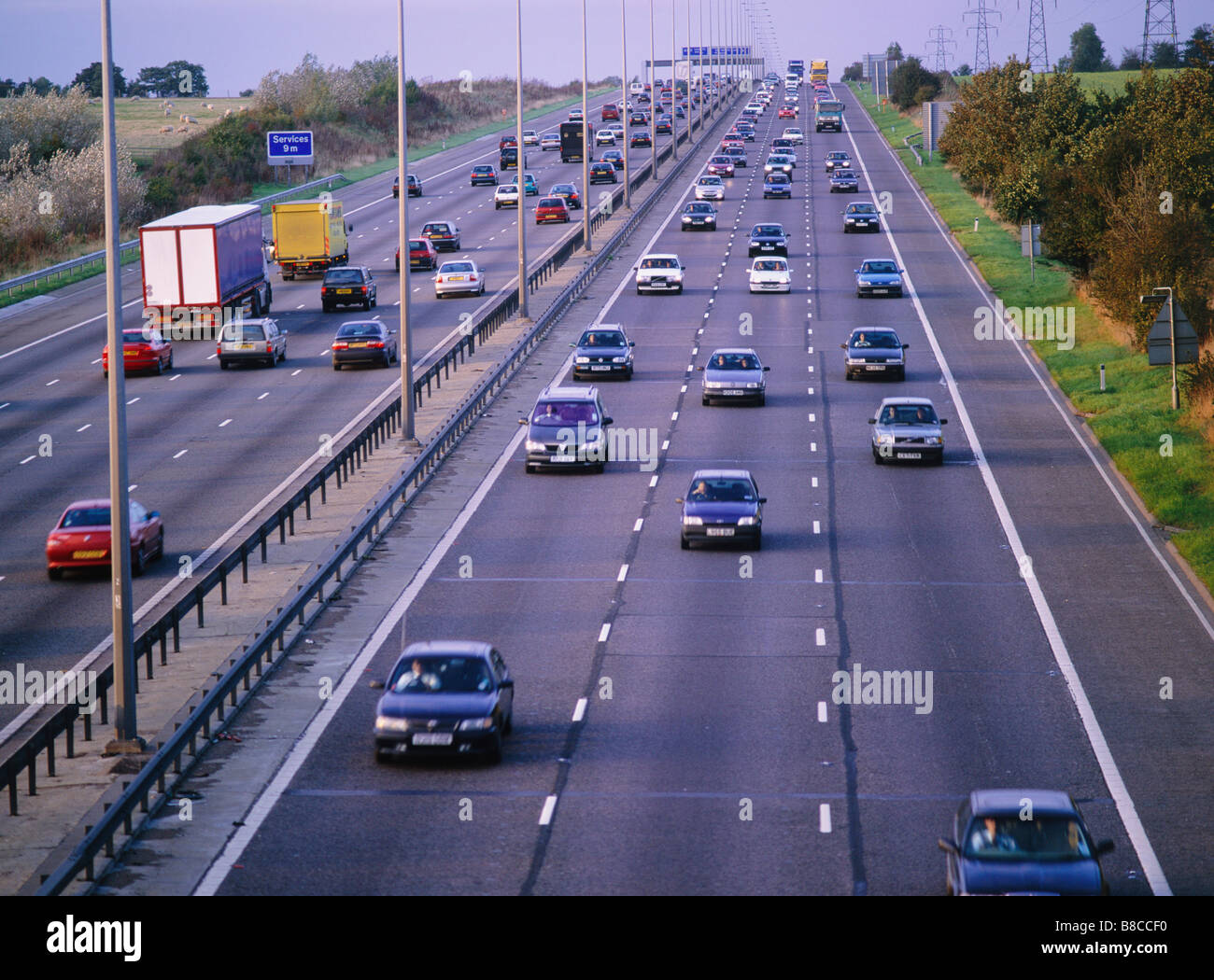Motorway congestion Stock Photo