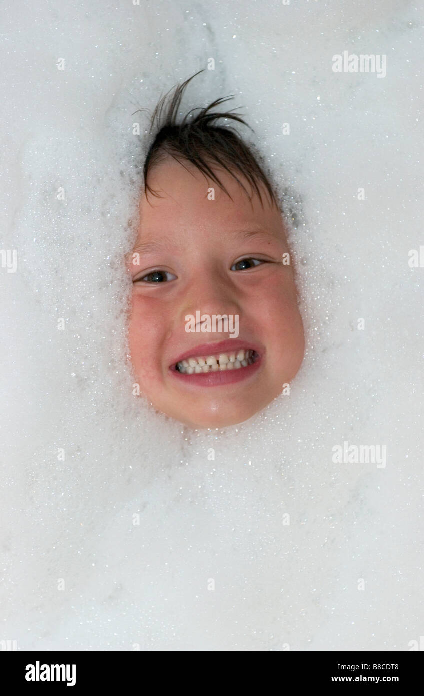 Boy Bubble Bath Stock Photo Alamy