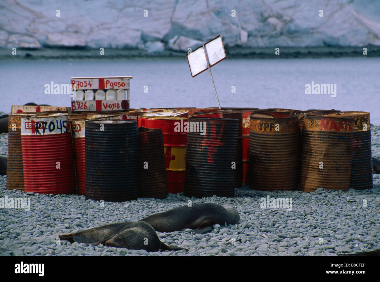 DRUMS OF WASTE Stock Photo