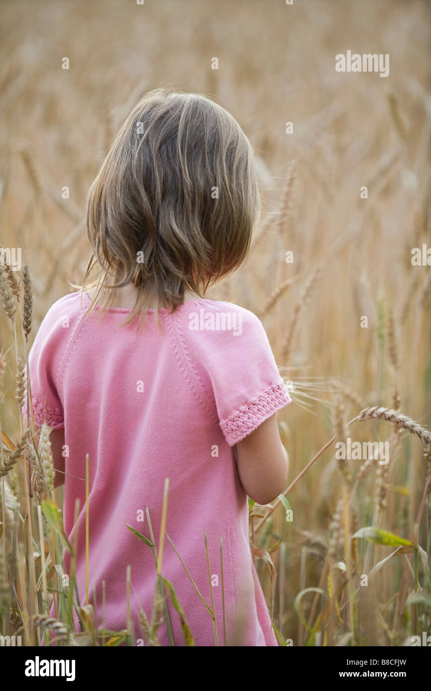 Little Girl in a Field Stock Photo