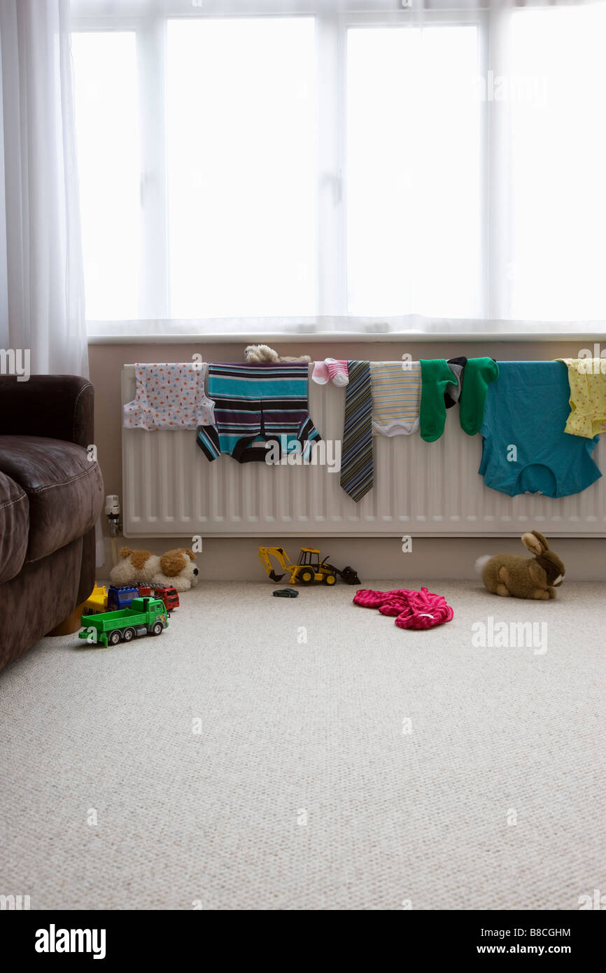 Clothes drying on radiator Stock Photo Alamy
