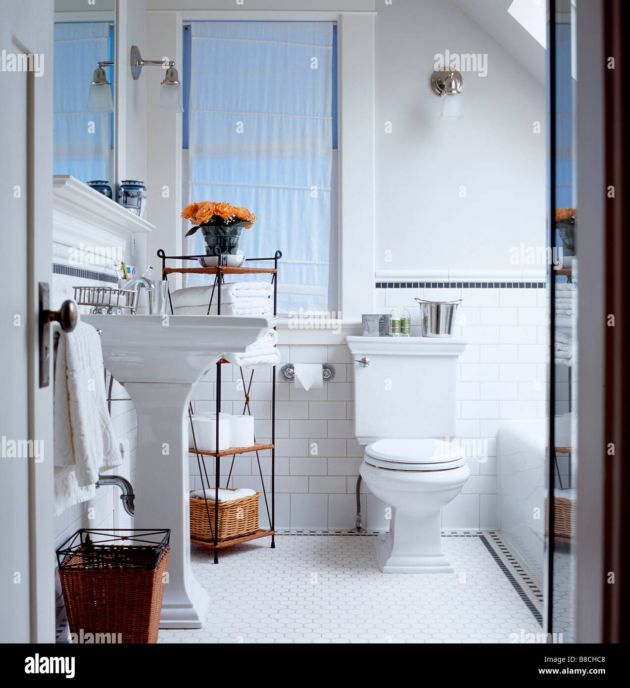White Bathroom, Victoria, British Columbia Stock Photo Alamy