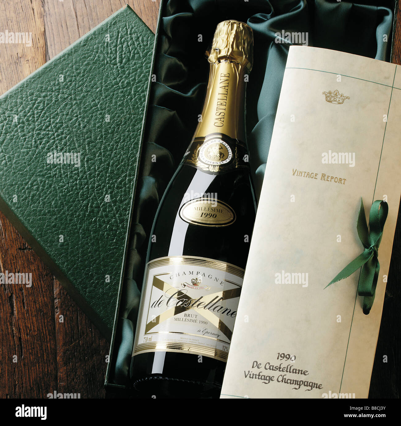 Champagne gift box Stock Photo