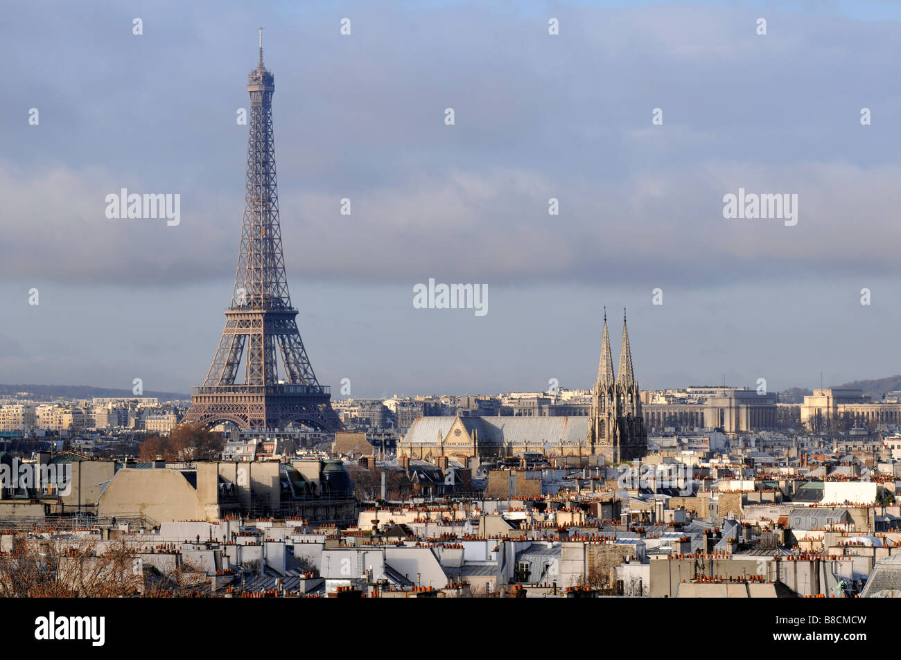 toits  de Paris la Tour Eiffel France Stock Photo