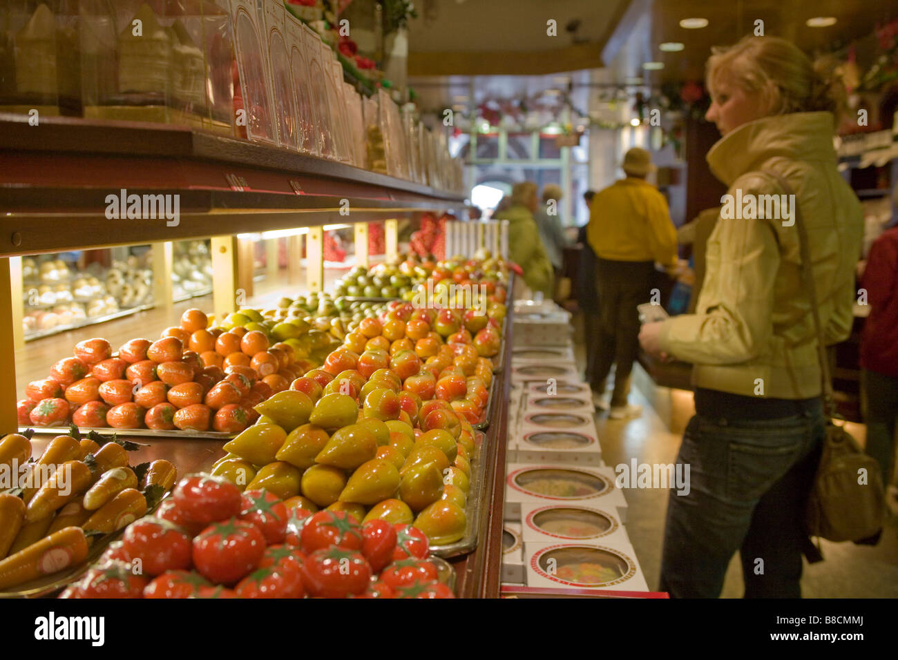 Lubeck, Germany The first capital of Hanseatic League. Marzipan fruits Stock Photo