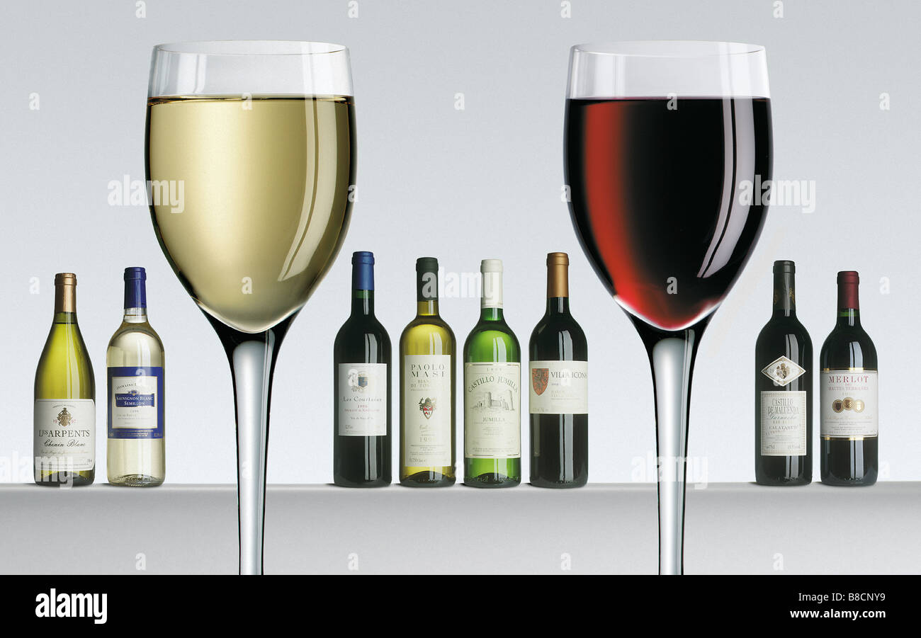 Wine Bottle Selection Stock Photo