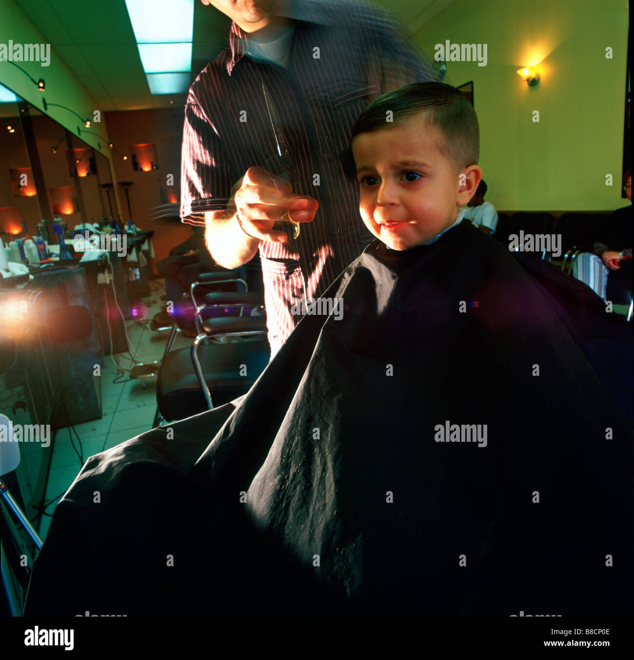 Boy Getting Haircut Stock Photo - Alamy