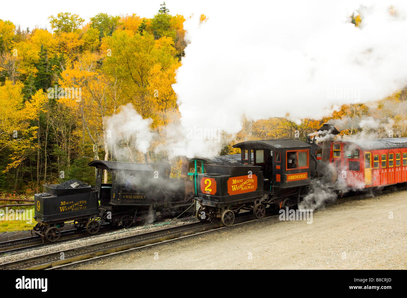 The Mount Washington Cog Railway in New Hampshire USA Stock Photo