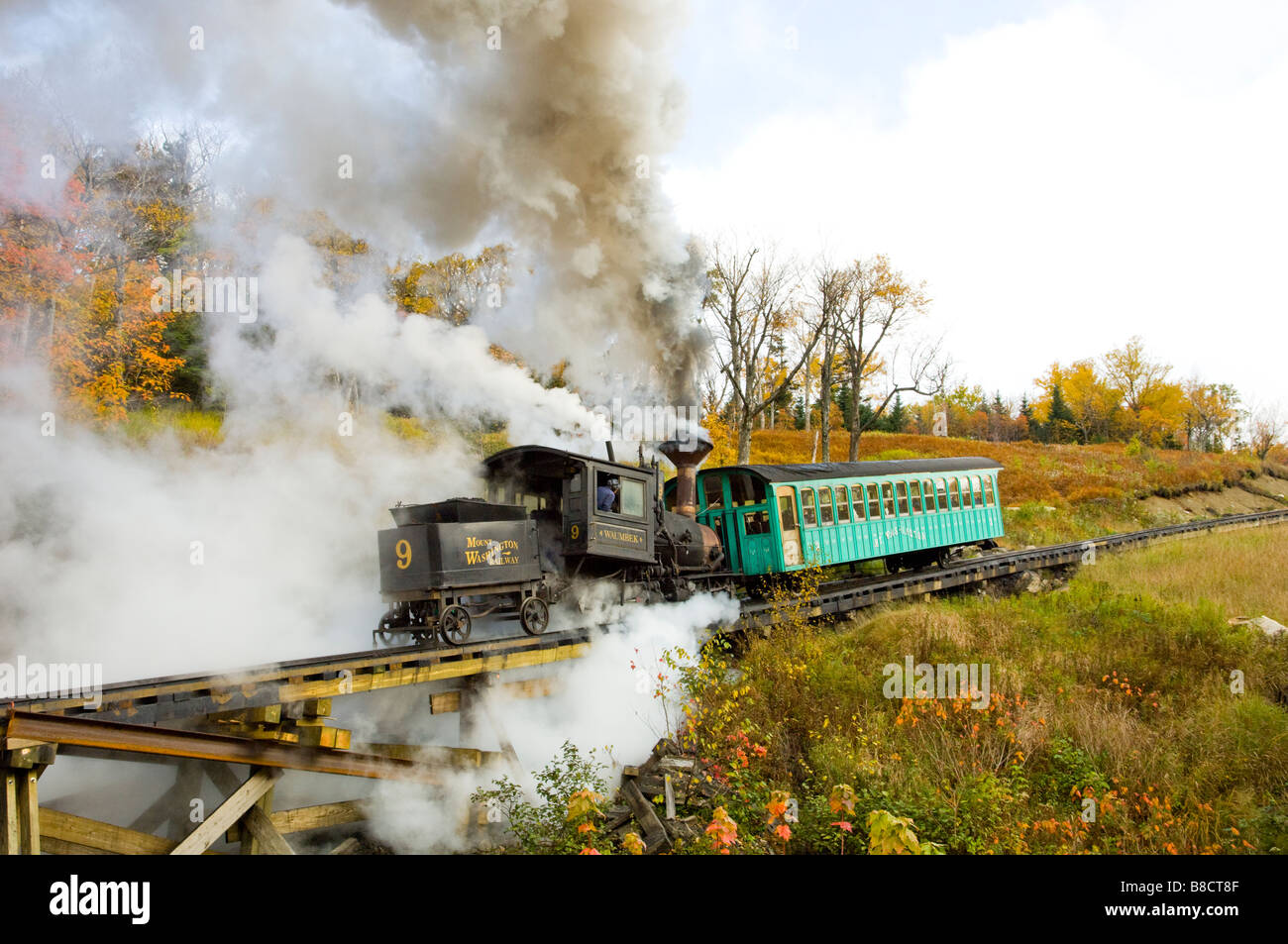 The Mount Washington Cog Railaway in New Hampshire USA Stock Photo