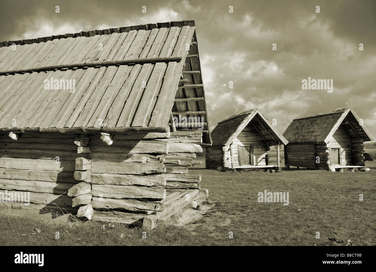 The thrown village in the Latvian province Stock Photo