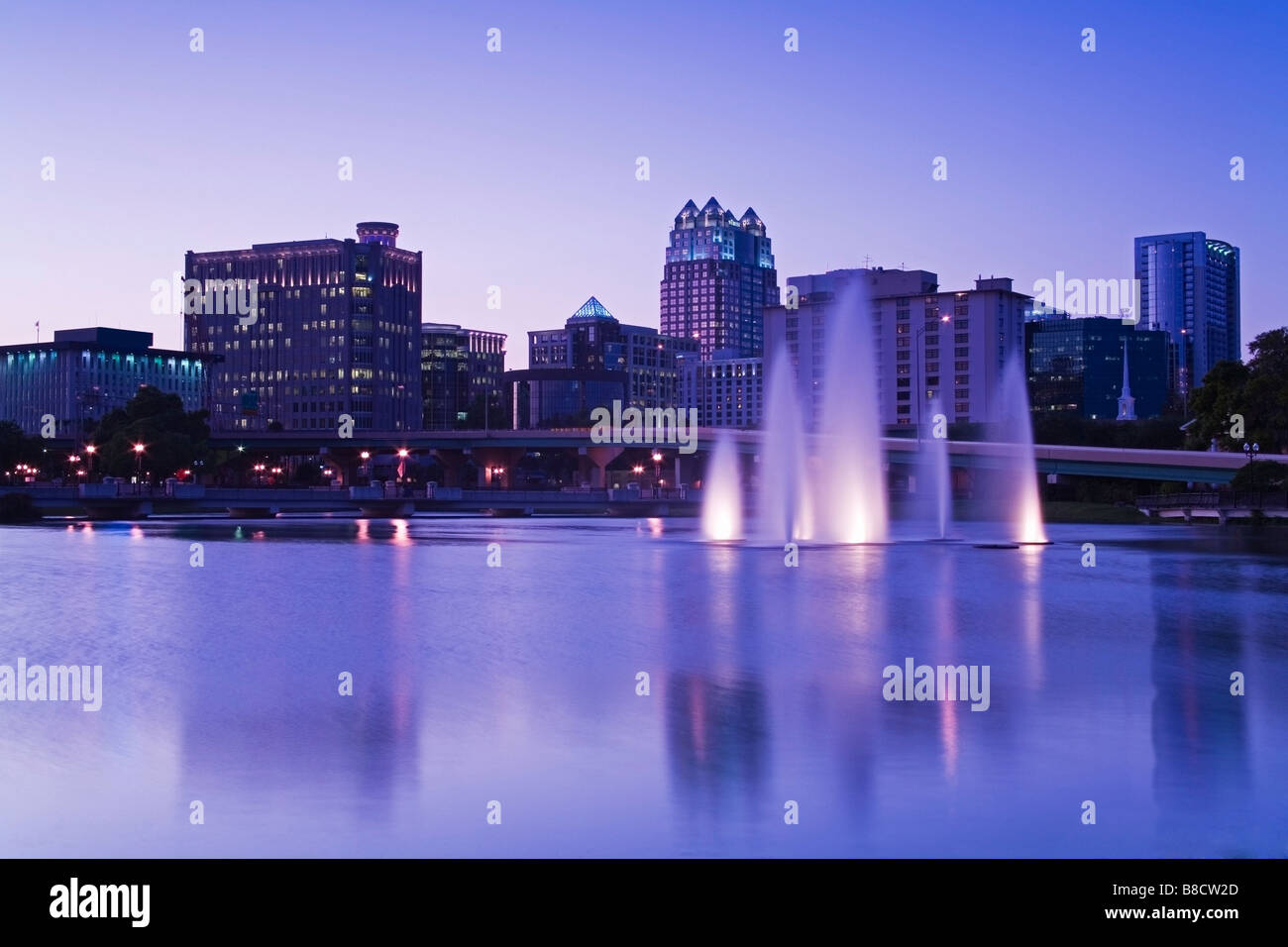 Fountain at Lake Lucerne, Orlando, Florida, USA Stock Photo Alamy