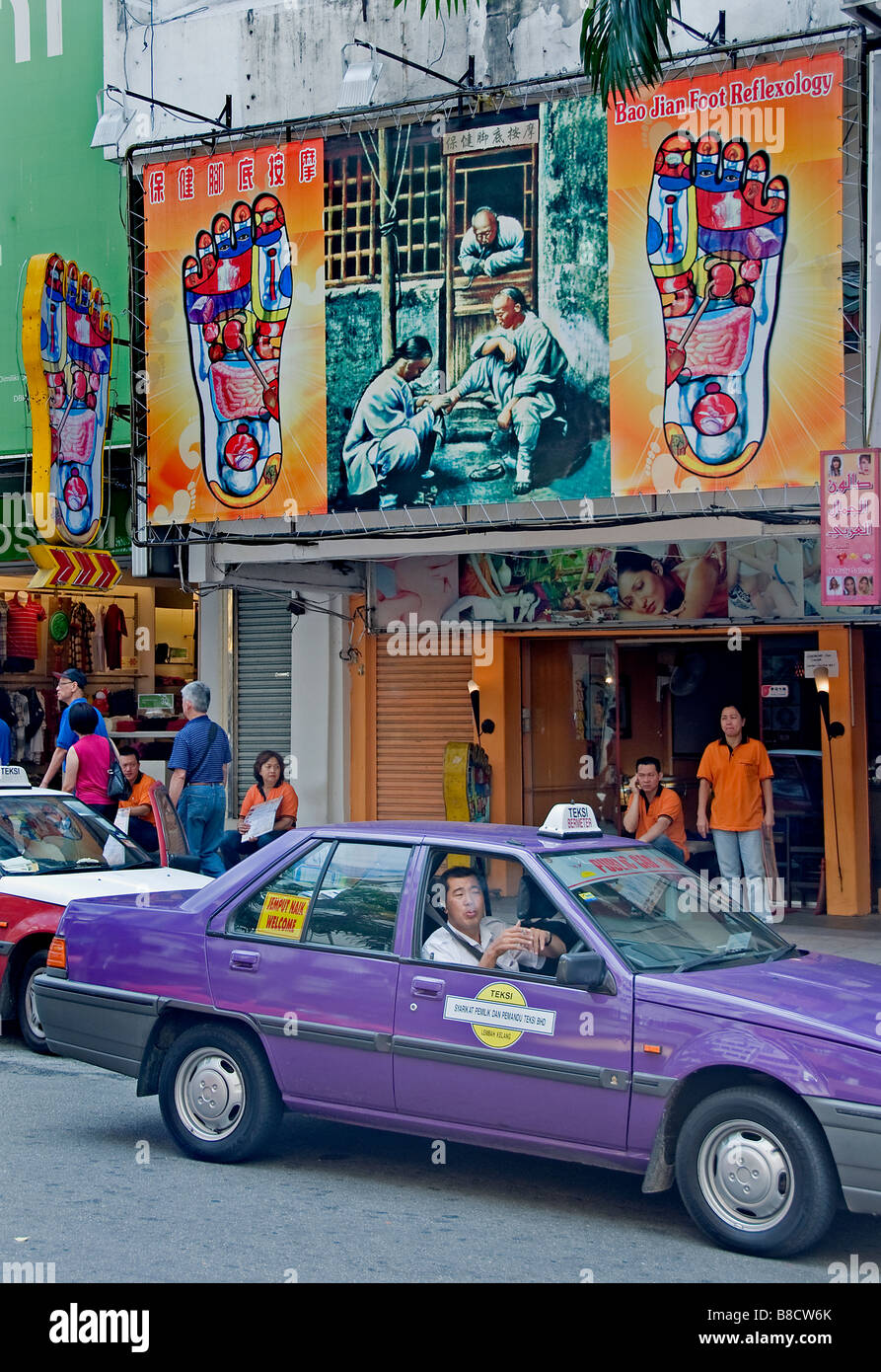 Jalan Bukit Bintang Road Taxi Cab Sign Bao Jian Foot Reflexology Massage Kuala Lumpur Malaysia Stock Photo Alamy