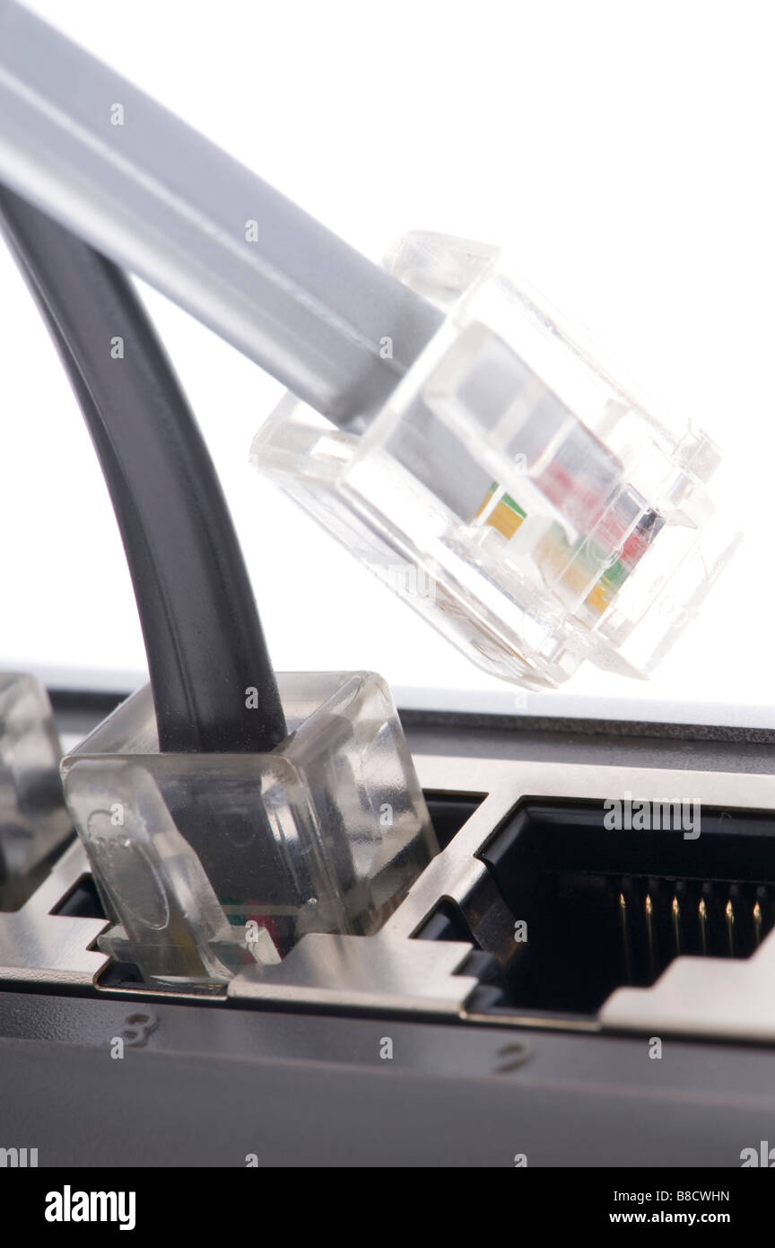 object on white ETHERNET switch close up Stock Photo - Alamy