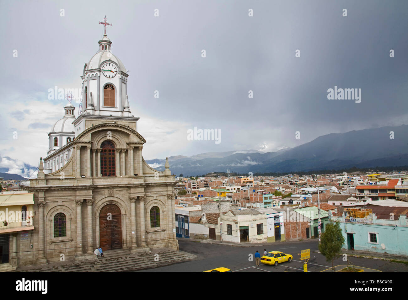 Baños general view with church. Ecuador South America. Horizontal 71623 Ecuador Stock Photo