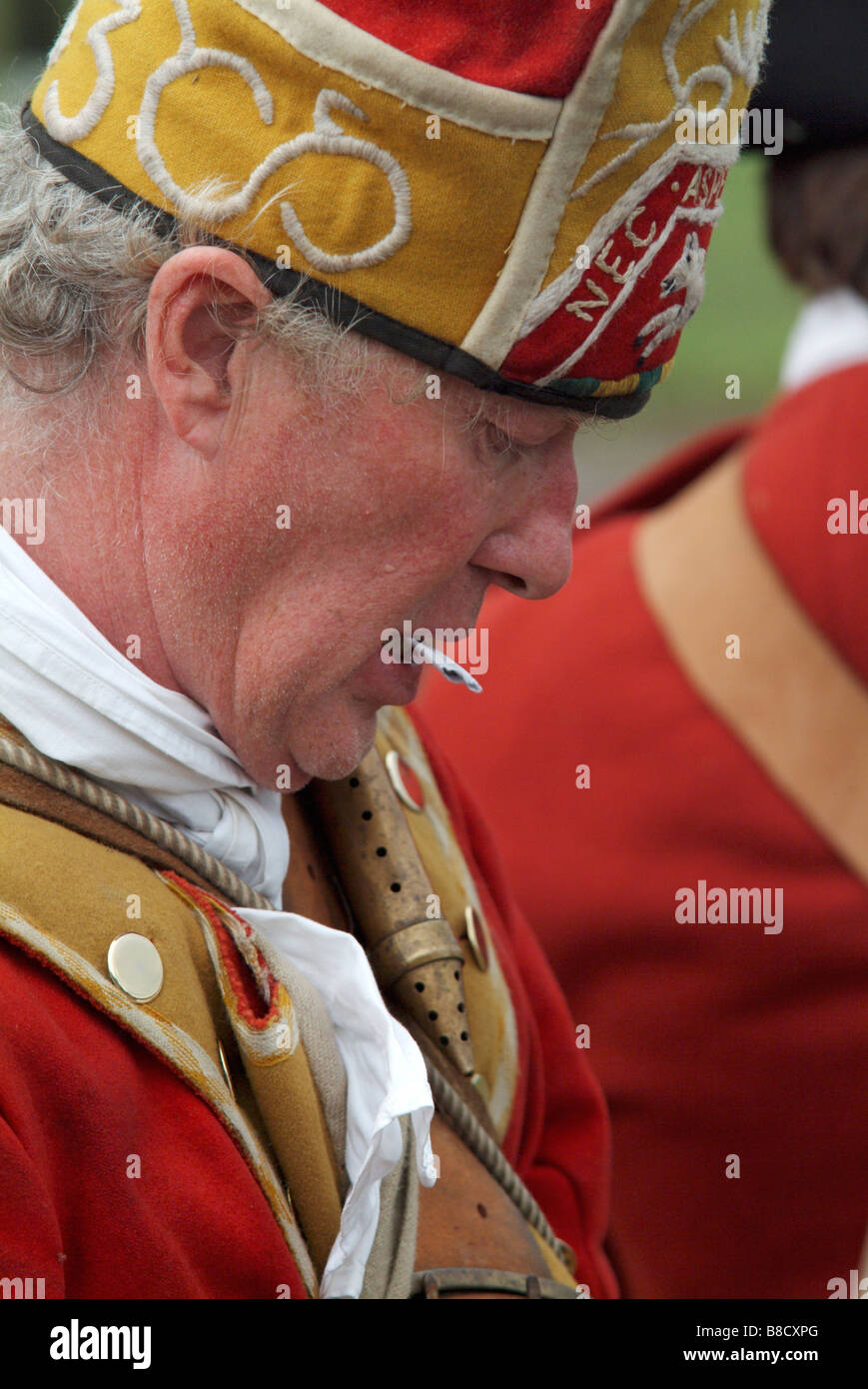 Closeup of a Grenadier at the 2008 reenactment of the Battle of