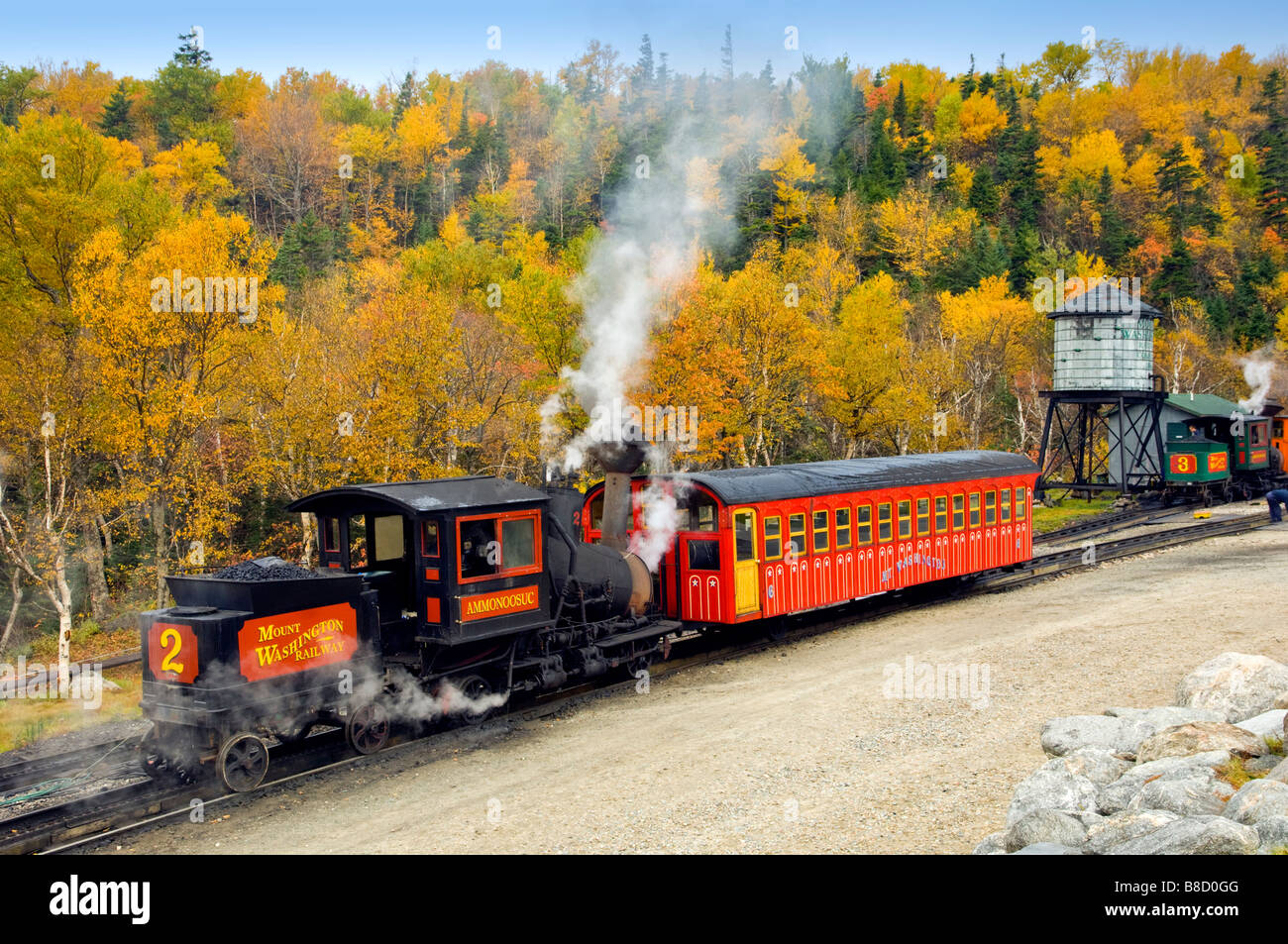 The Mount Washington Cog Railway in New Hampshire USA Stock Photo