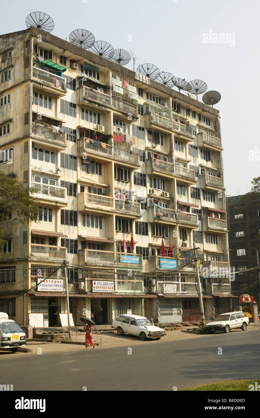 Apartment Building, Yangon, Myanmar (Burma Stock Photo Alamy