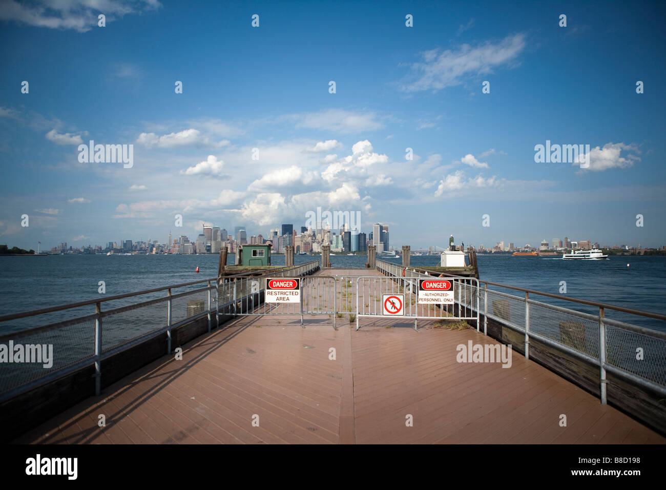 Manhattan, New York panorama photographed from Liberty Island Stock