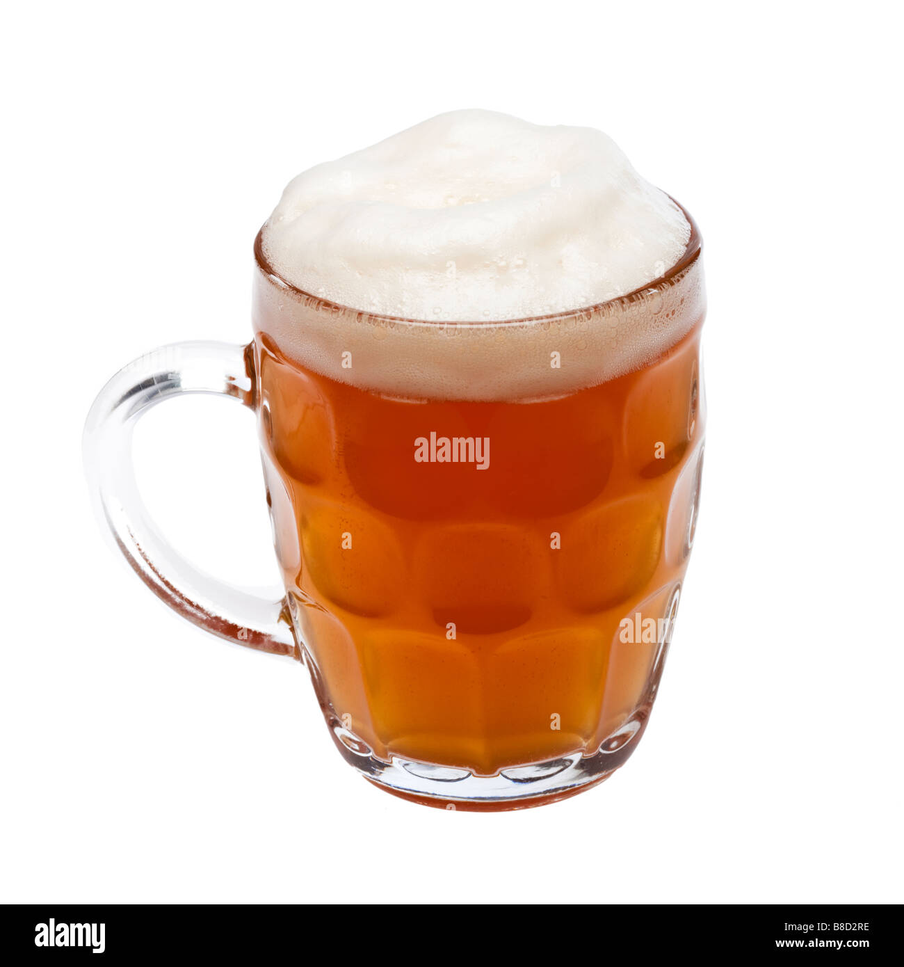 Pint of beer in a traditional glass tankard Stock Photo