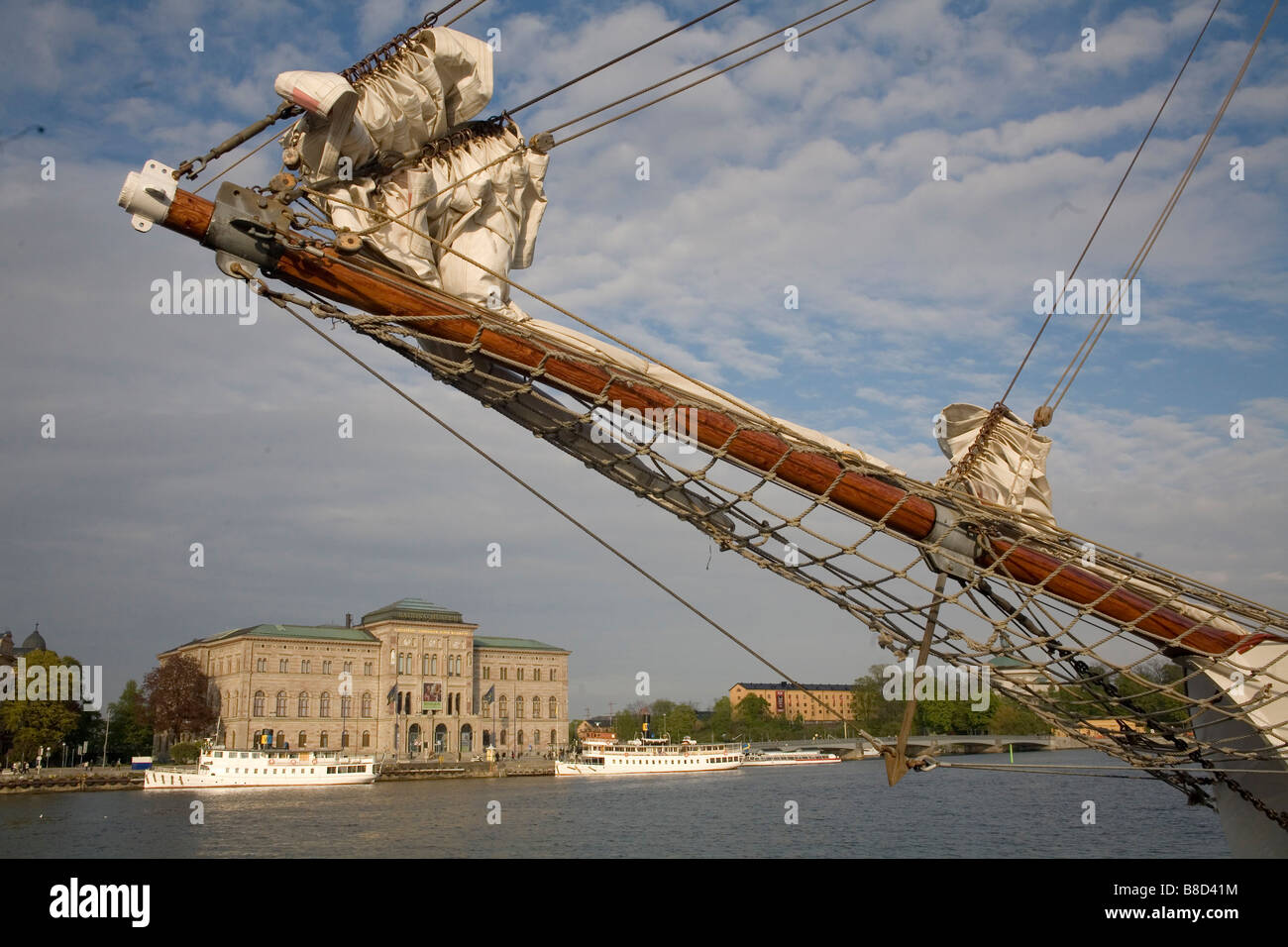 Sail ship in port in Stockholm Sweden Stock Photo