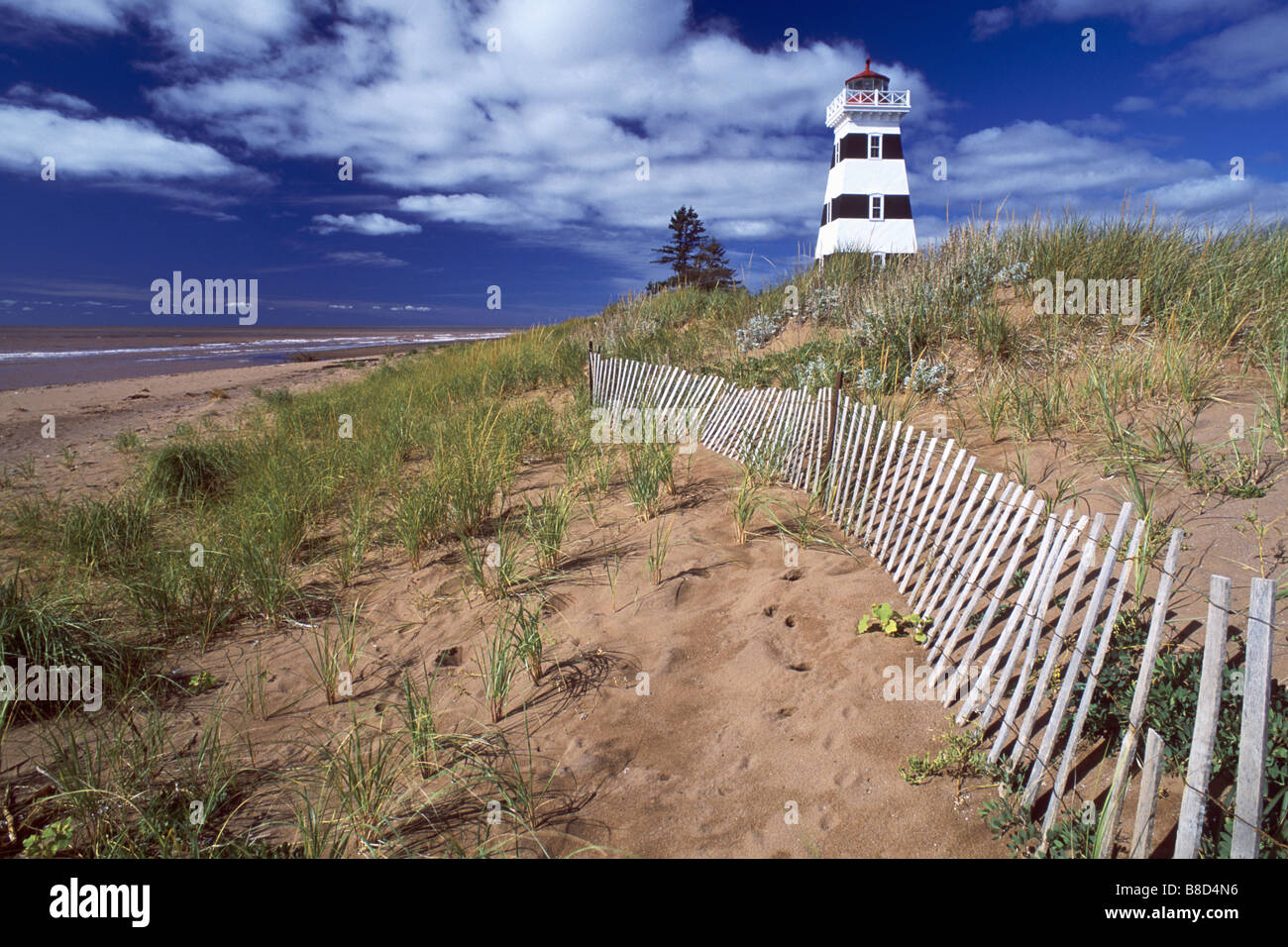 Lighthouse, Cedar Dunes Provincial Park, Prince Edward Island Stock Photo