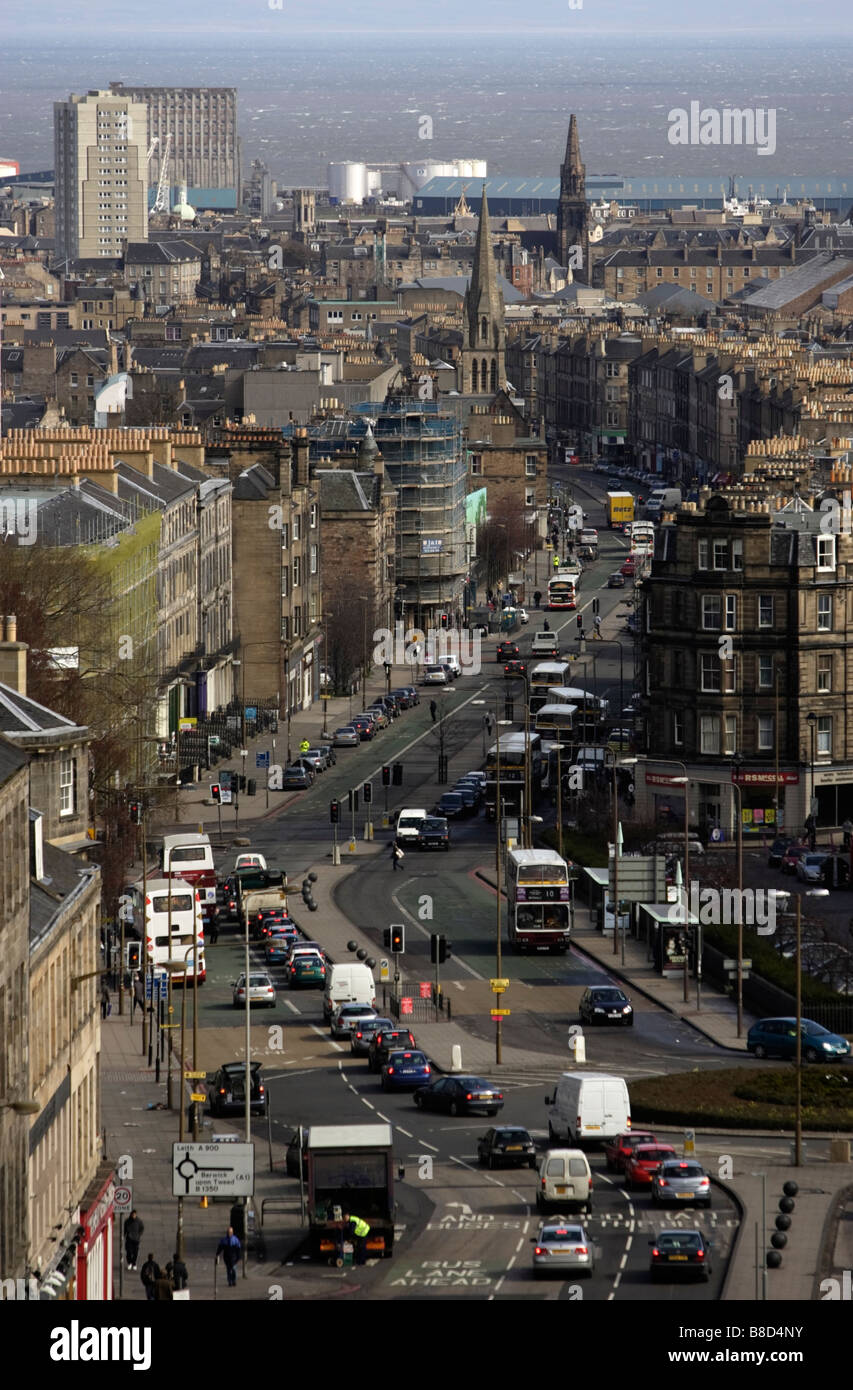 Leith Walk in Edinburgh before tram works Stock Photo Alamy