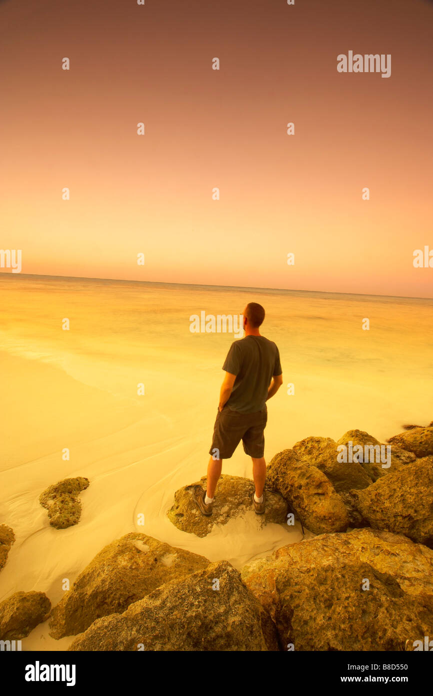 Sunset Cable Beach, Nassau, Bahamas Stock Photo Alamy