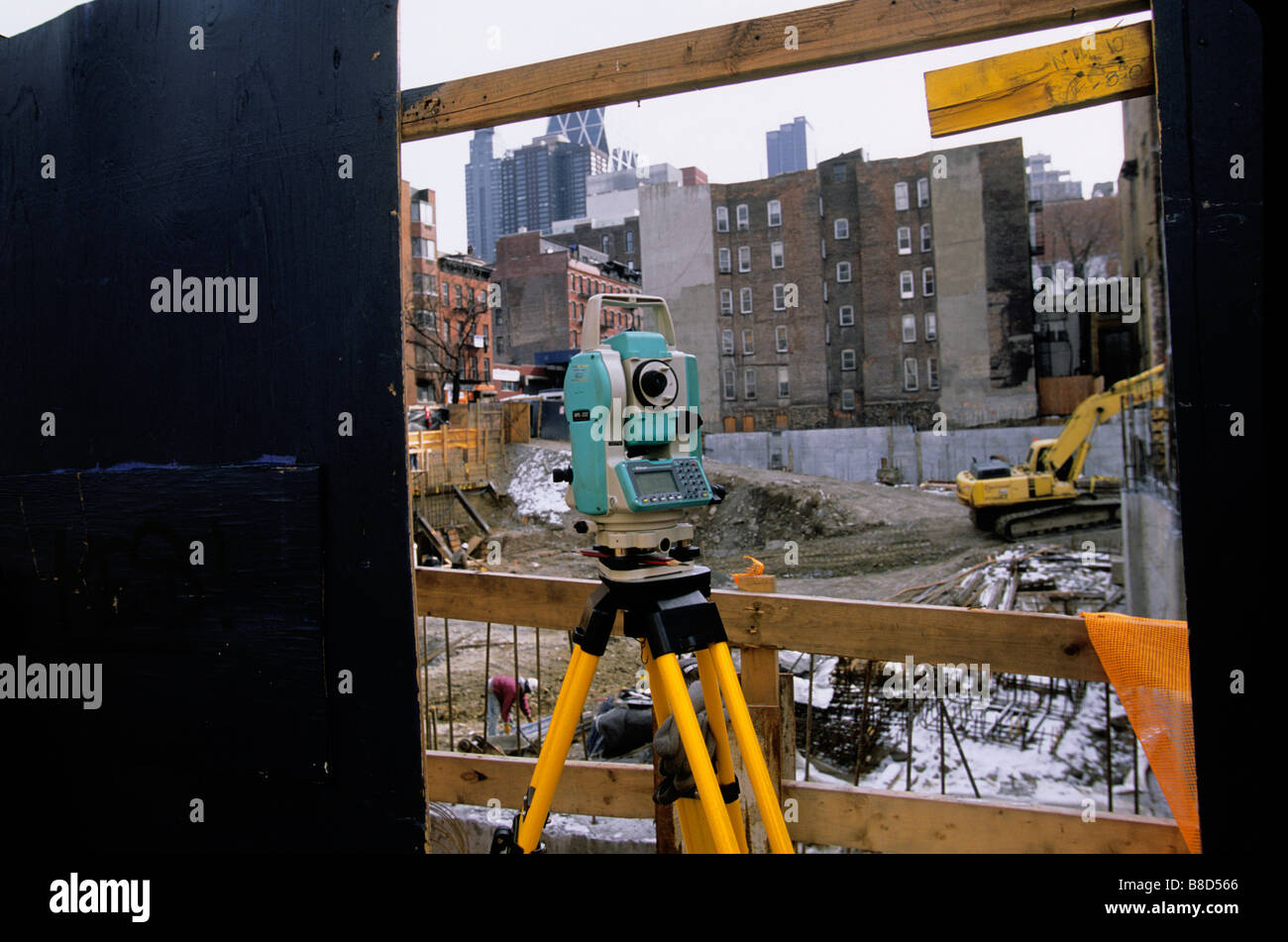 Construction site, nobody. Housing development in New York City