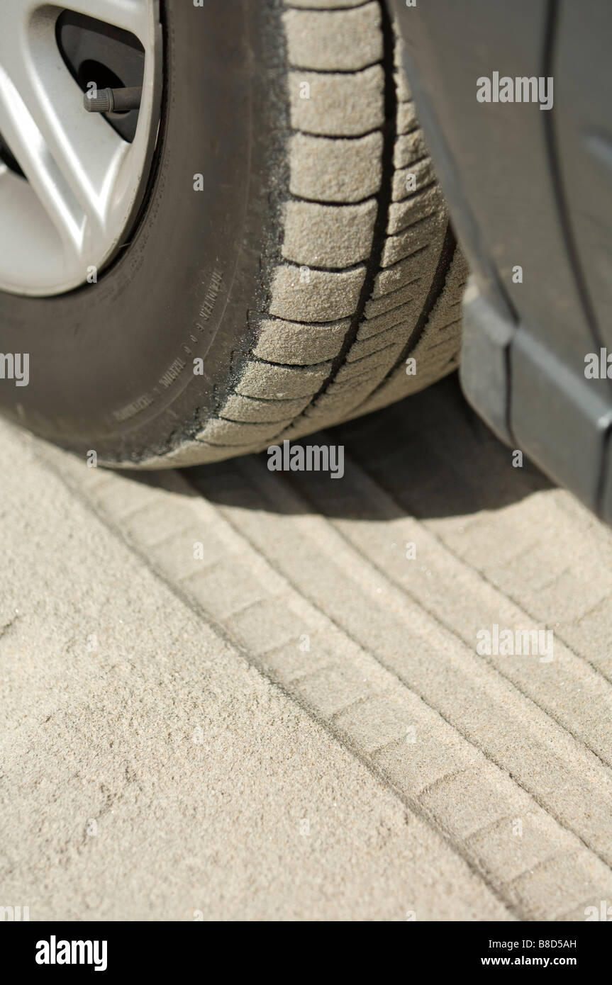 Car Tires Sandy Beach Stock Photo Alamy