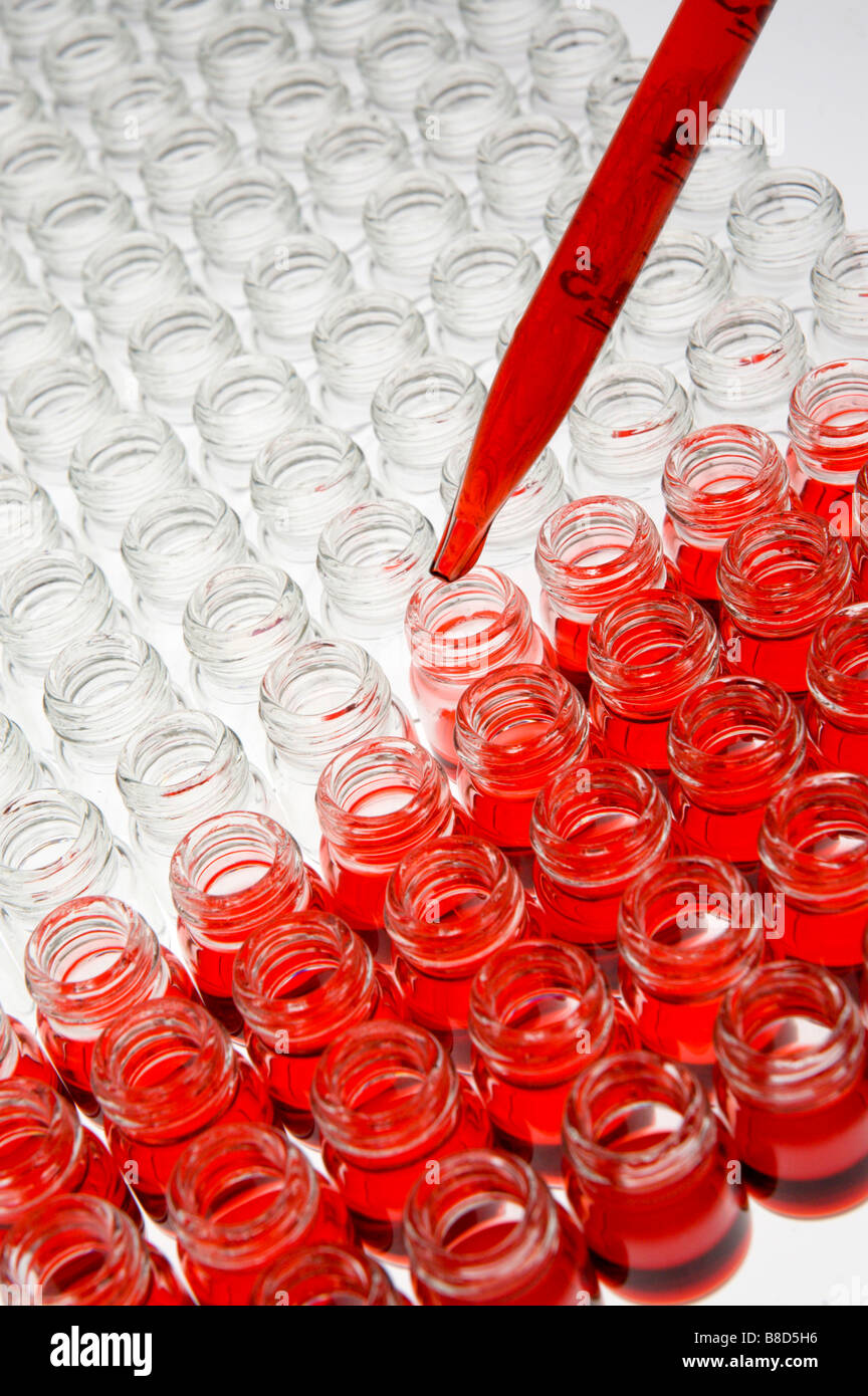 Glass vials in science lab Stock Photo Alamy
