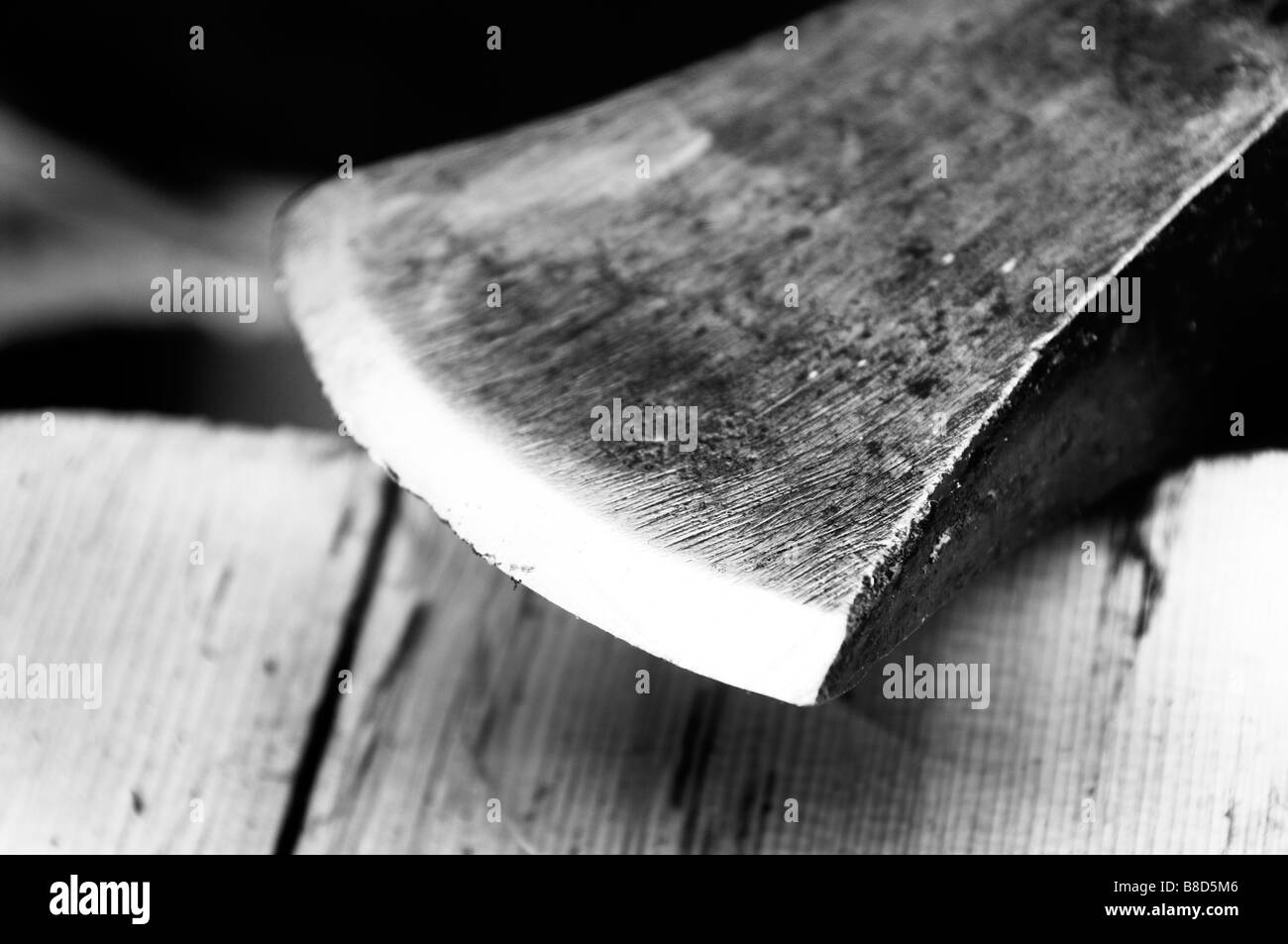 Worn axe head Stock Photo