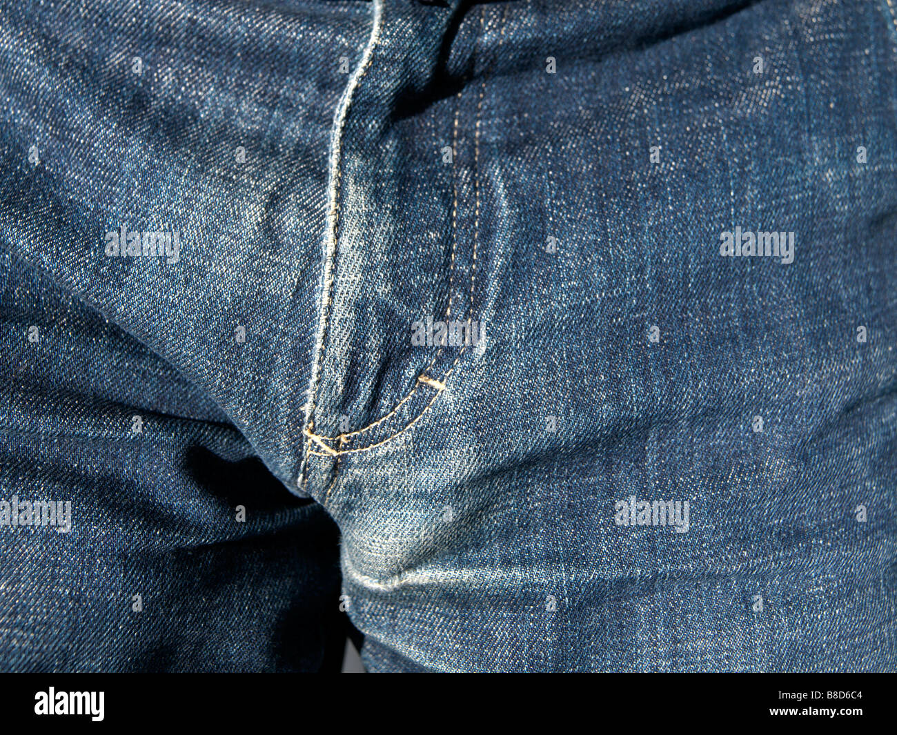 Closeup Male Crotch Blue Jeans Stock Photo - Alamy