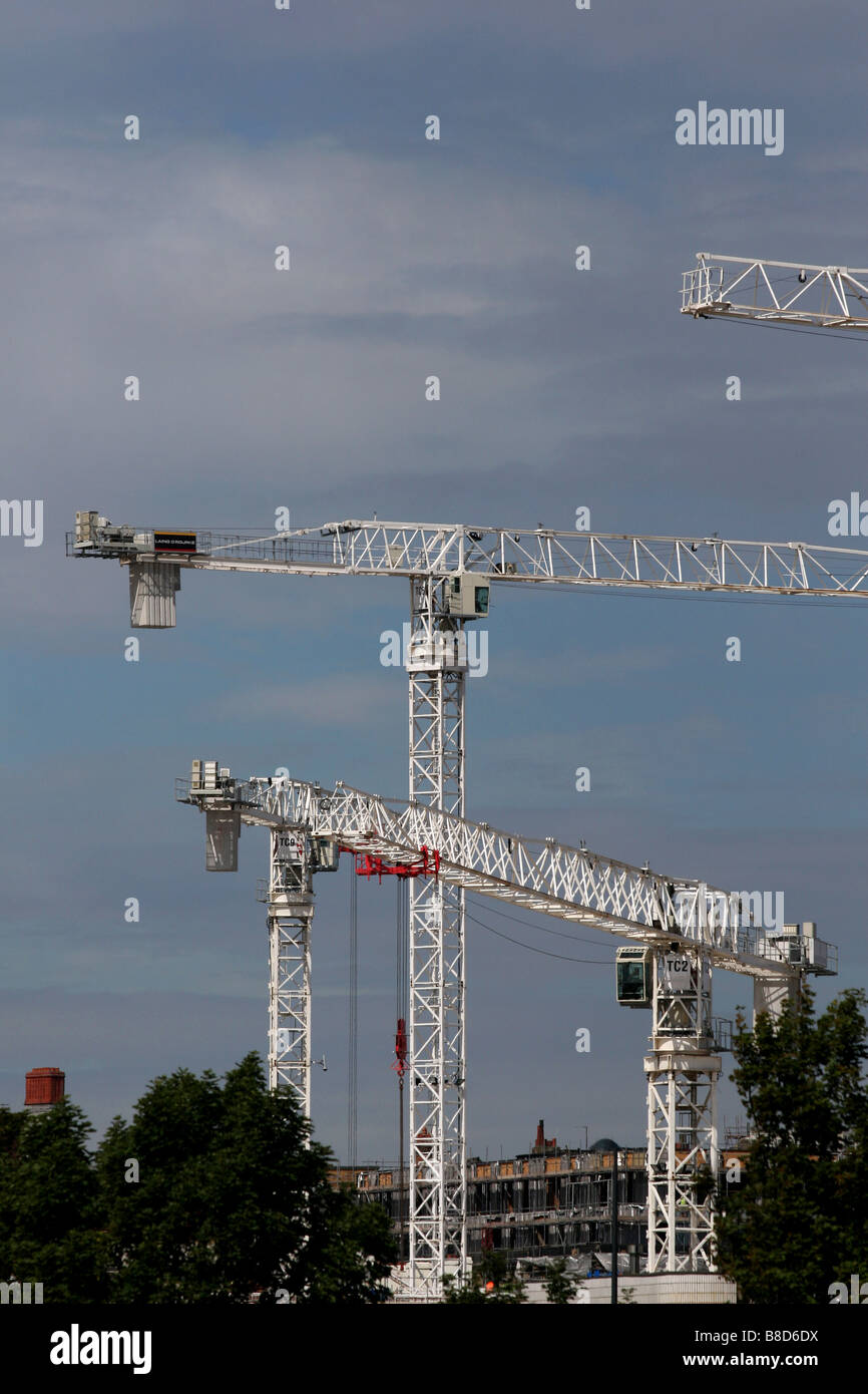 August 2006 Construction cranes in Liverpool Stock Photo