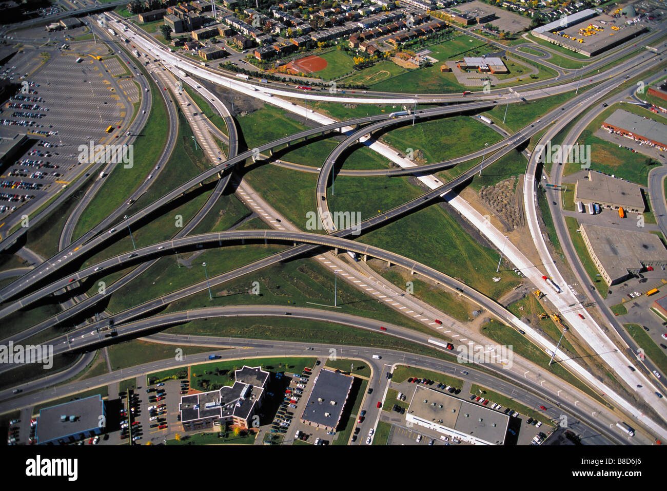 Overlapping Highways, Montreal, Quebec Stock Photo