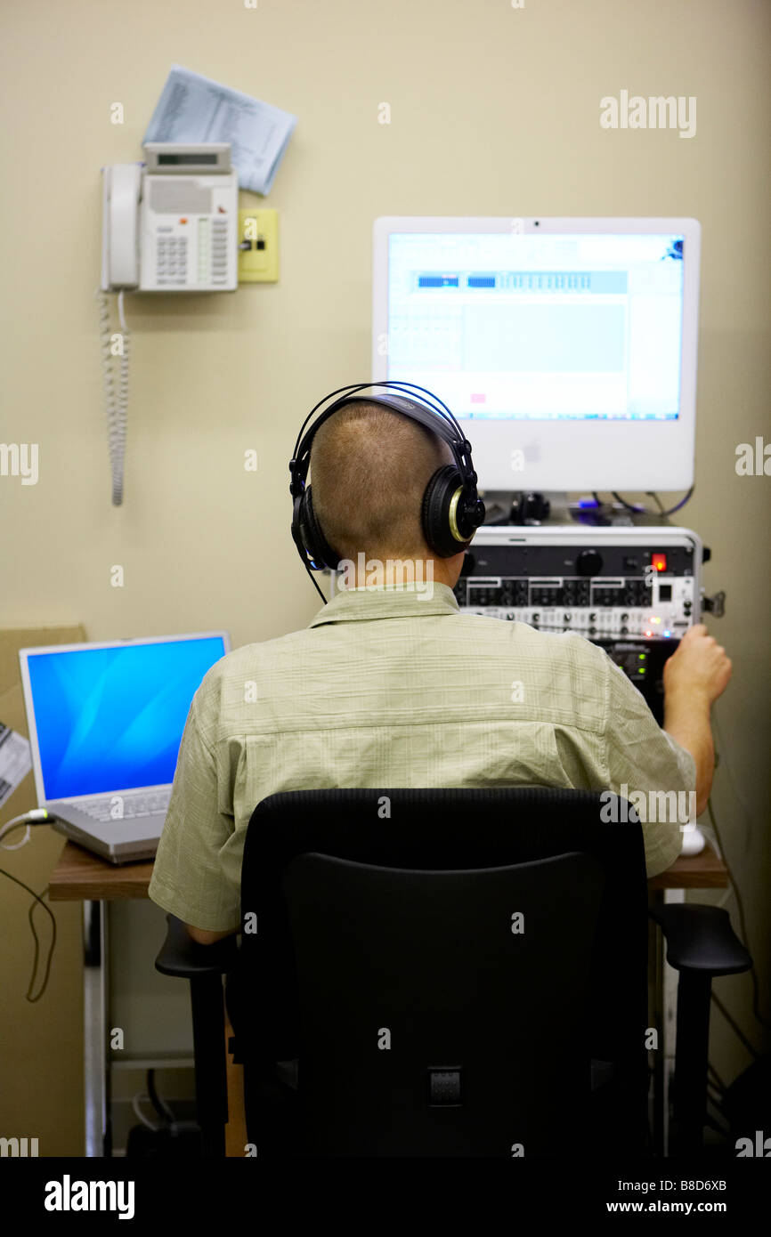 Sound engineer film set Stock Photo Alamy