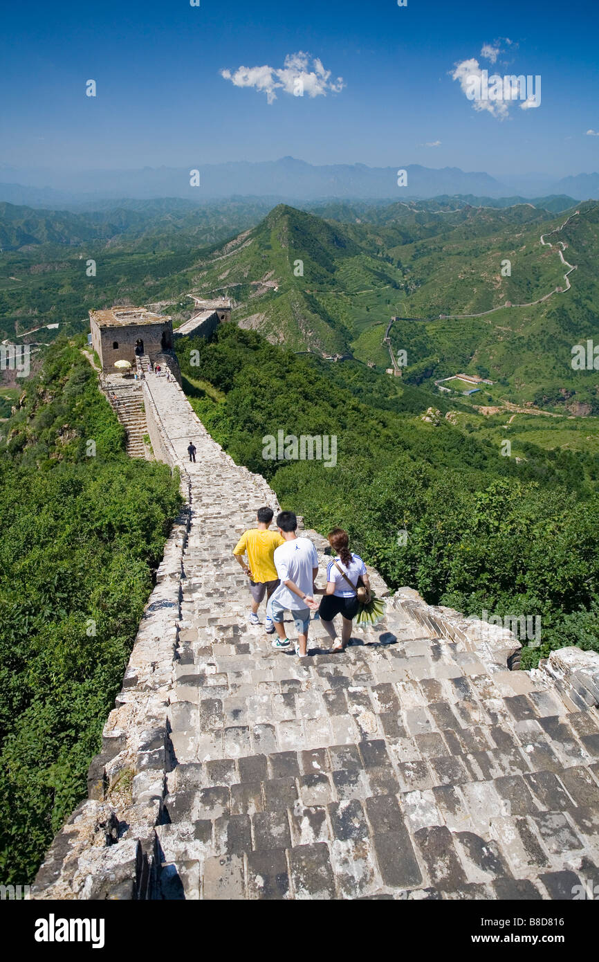 The Simatai Great Wall is 5 4 km long section   Great Wall  China 35 beacon towers located  north  Miyun county, China Stock Photo