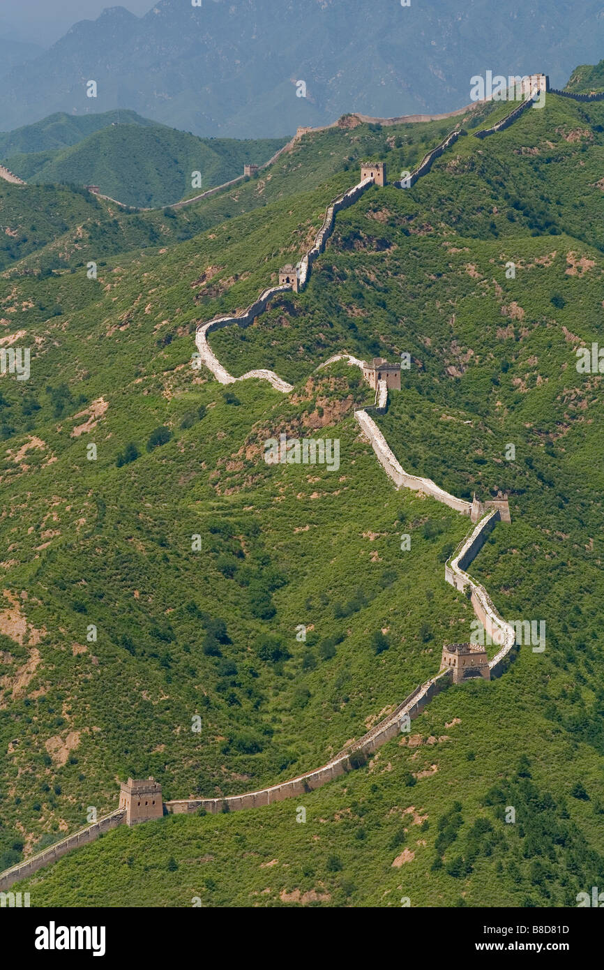 The Simatai Great Wall is 5 4 km long section   Great Wall  China 35 beacon towers located  north  Miyun county, China Stock Photo