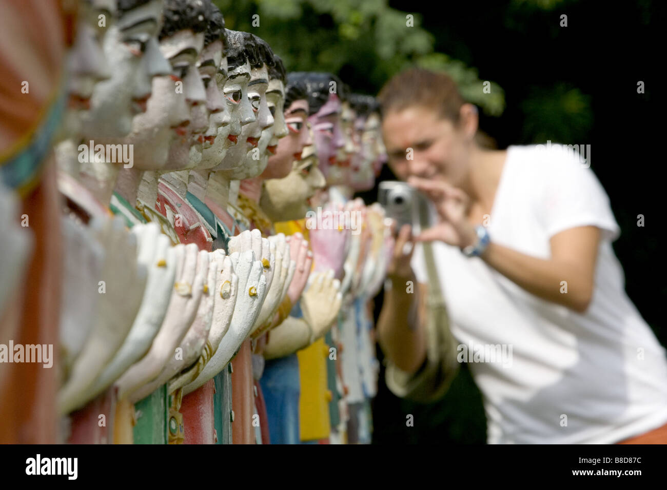 Tourist Photographing Statues, Erode, India Stock Photo Alamy