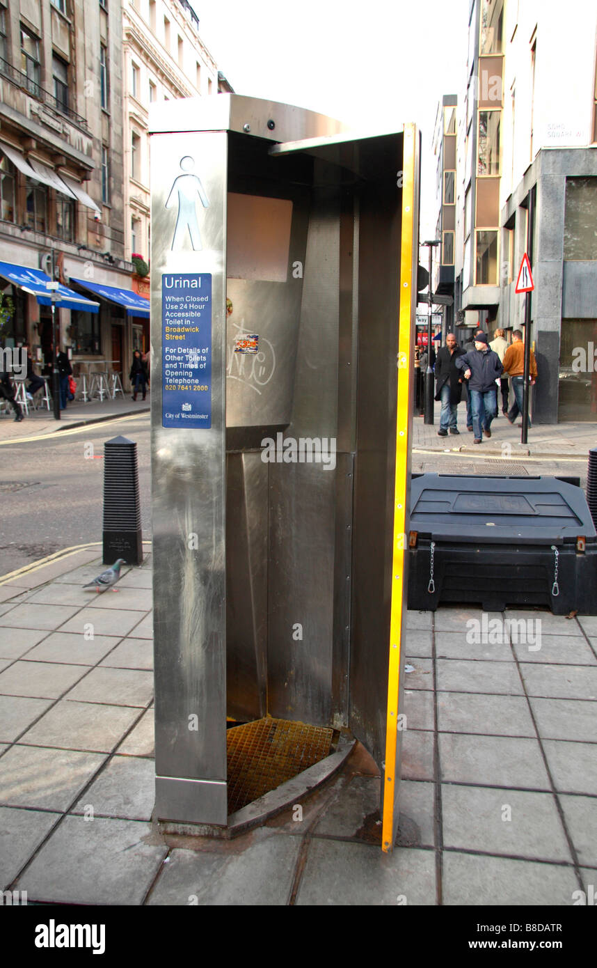 A male public standup urinal/toilet in Soho Square, London. Jan 2009